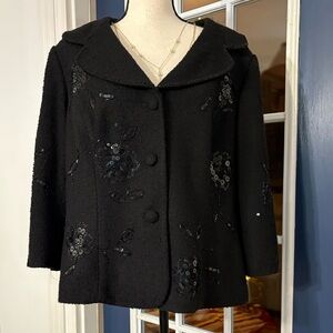 Anthracite by Muse BLACK blazer light coat jacket shabby bouncel bead SIZE 1X